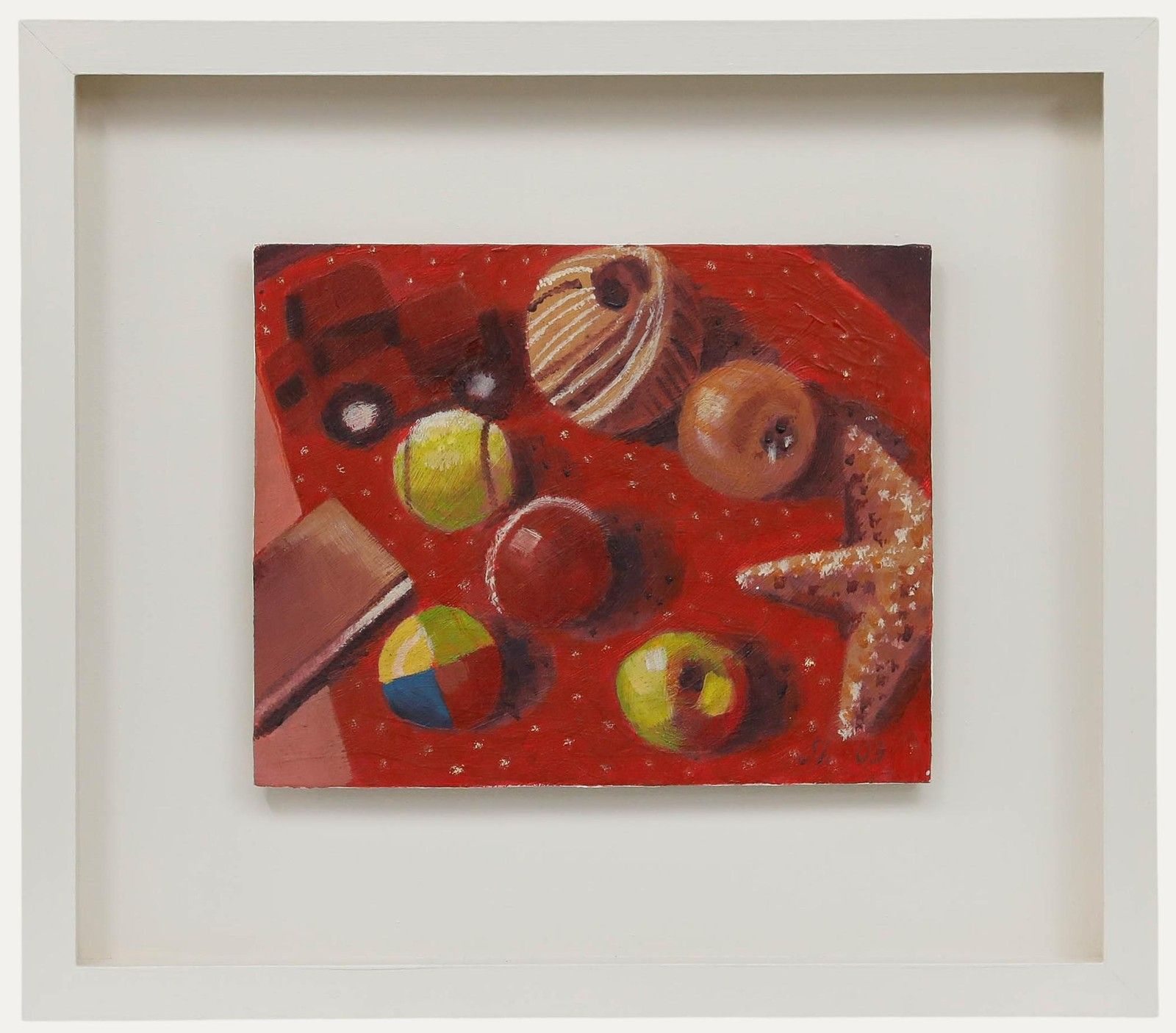 Framed Contemporary Oil Still Life With Starfish