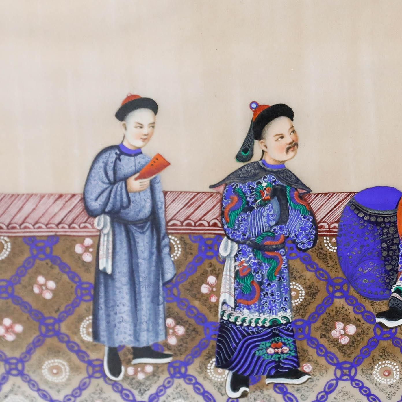 Chinese School 19th Century Gouache Tea For The Gentleman photo 250.0