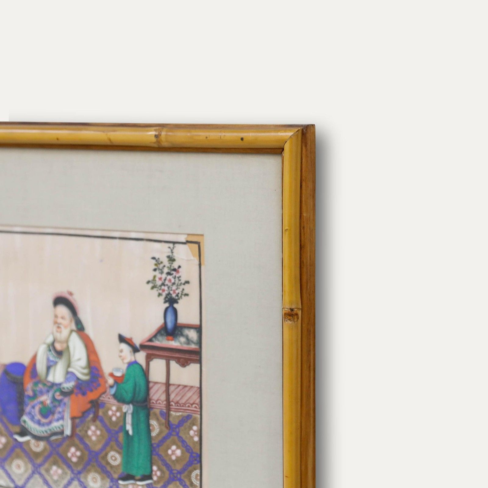 Chinese School 19th Century Gouache Tea For The Gentleman photo vinterior