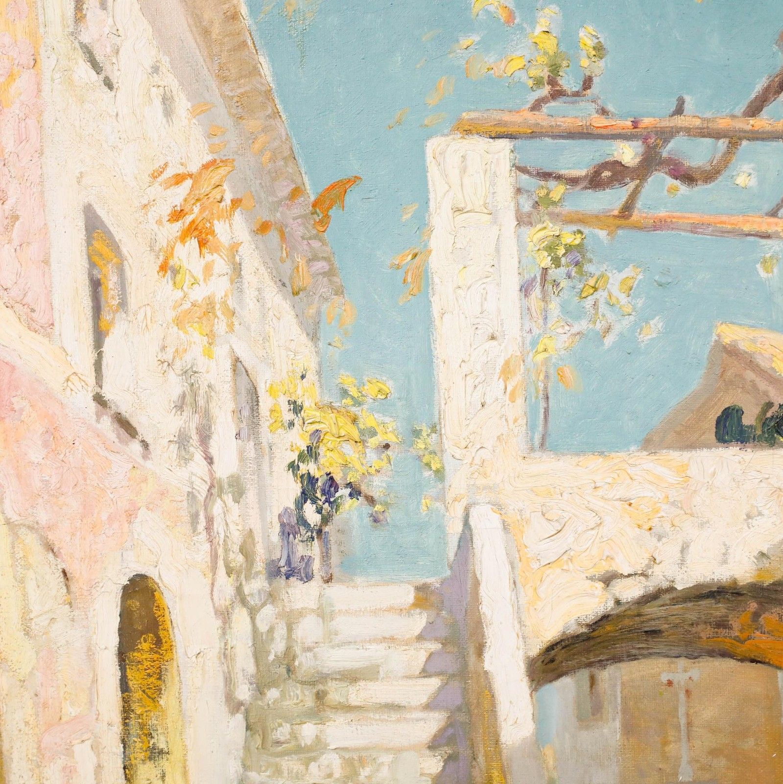 Maurice De Benedetti (1880 1946) 1936 Oil, Street Scene In Aspremont photo 650.0