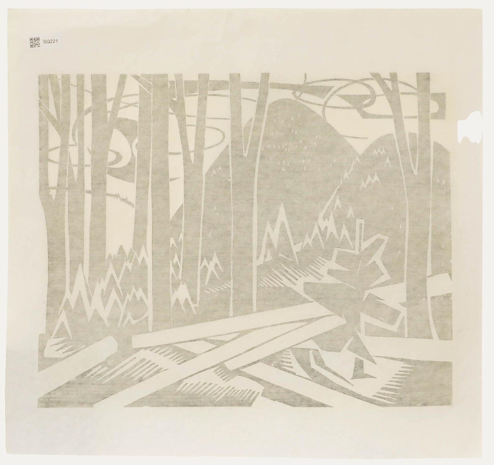 Ali Kurt Baumgarten (1914 2009) 1980 Woodcut, Woodland Landscape photo for sale
