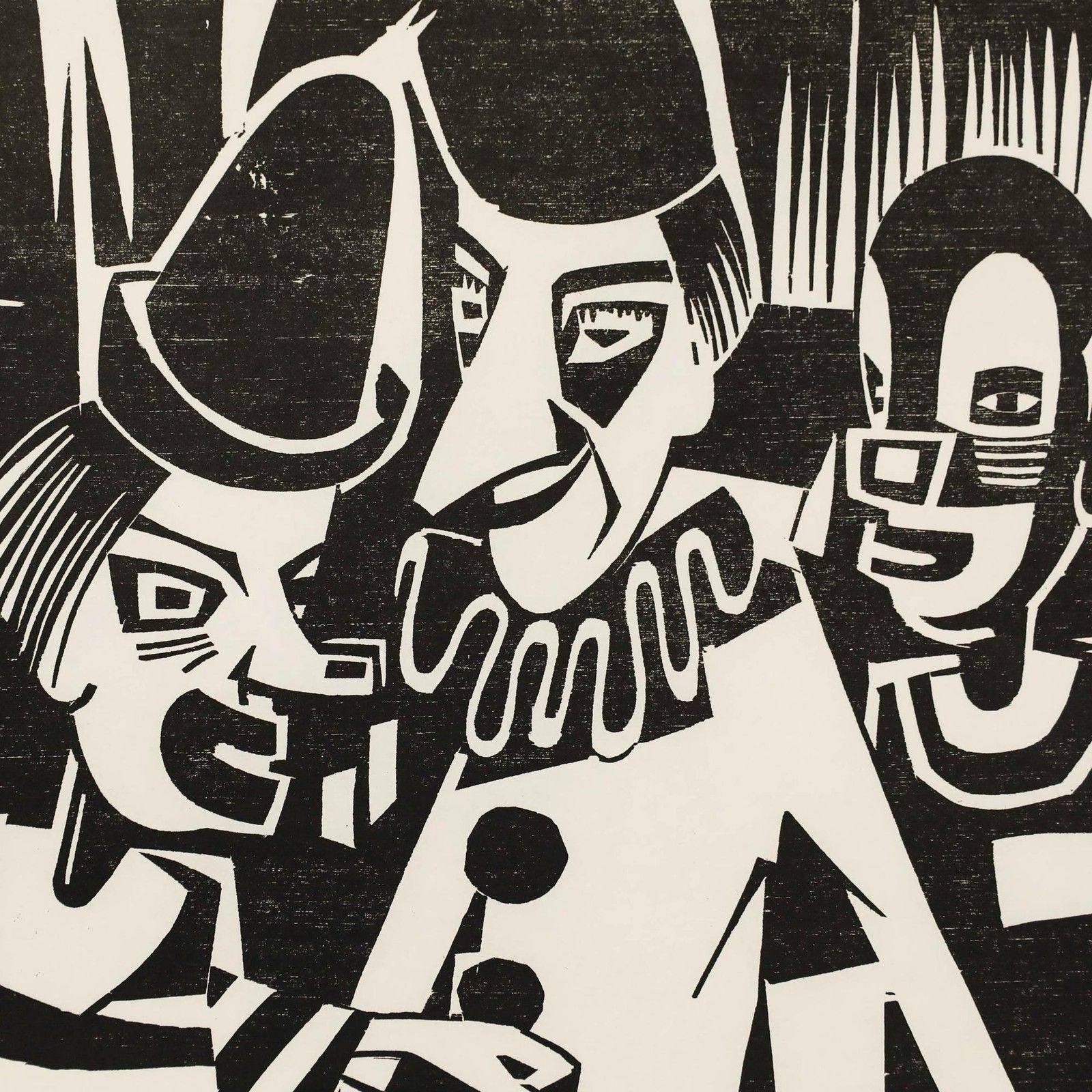 Ali Kurt Baumgarten (1914 2009) 1983 Woodcut, The Circus Clowns photo Art