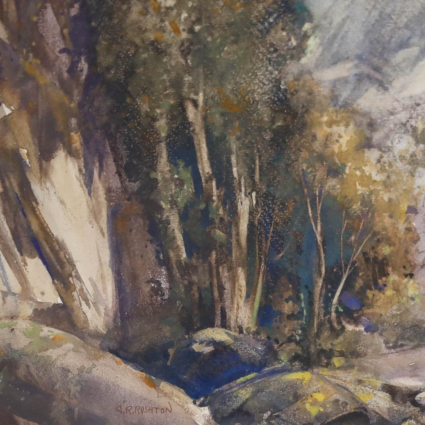 George Robert Rushton Rba (1868 1948) Watercolour, Les Beax, South Of France photo Art