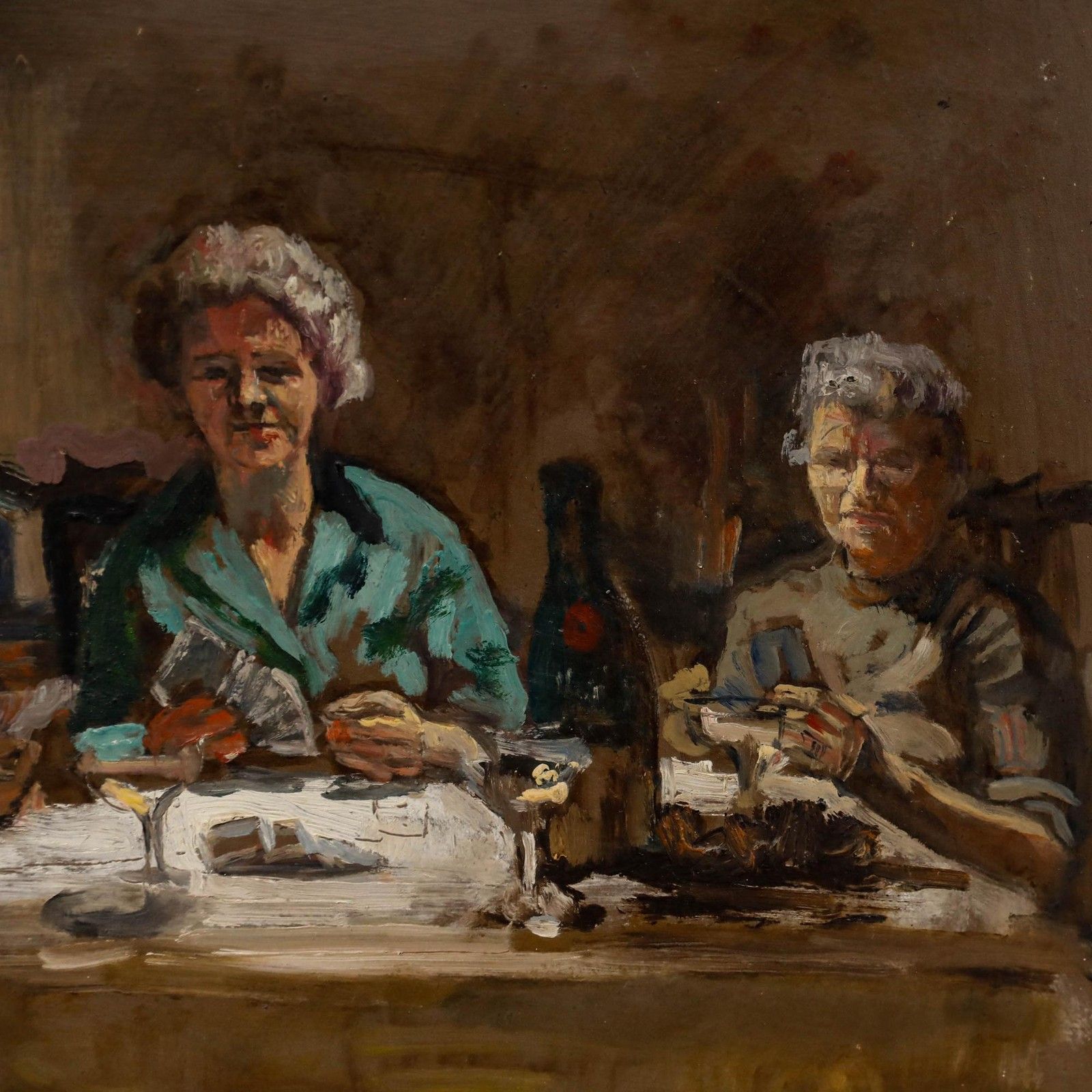 George Weissbort (1928 2013) Framed 20th Century Oil, Cocktails & Cards photo Art