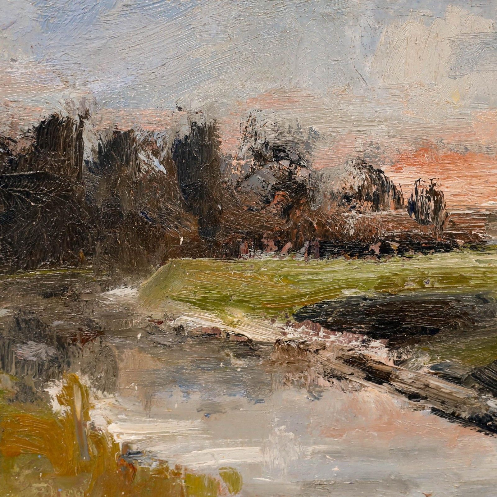 Ian Norris (B.1960) Framed Contemporary Oil, River Ribble photo Art