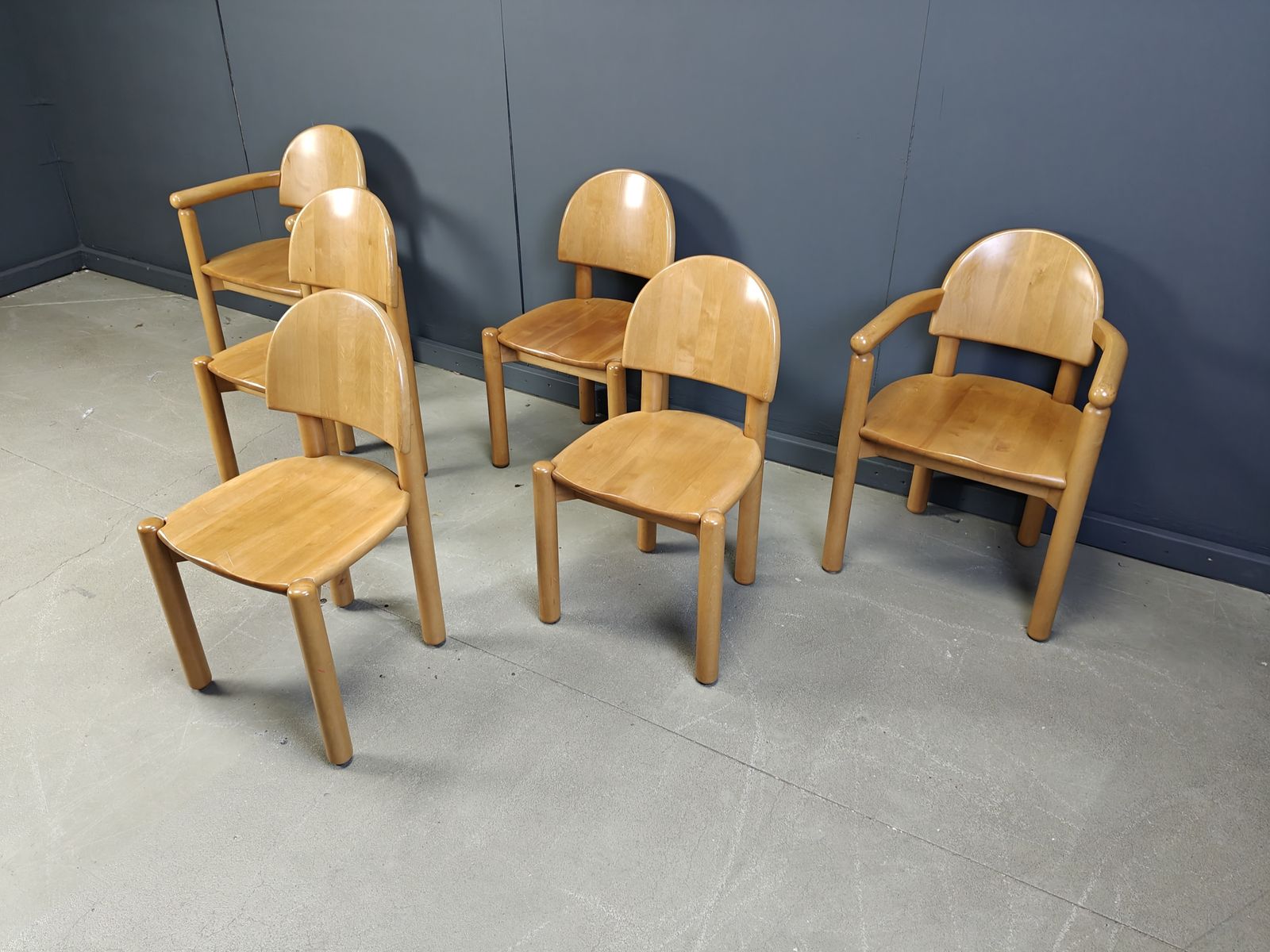 Set Of 6 Scandinavian Dining Chairs By Rainer Daumiller, 1980s photo buy