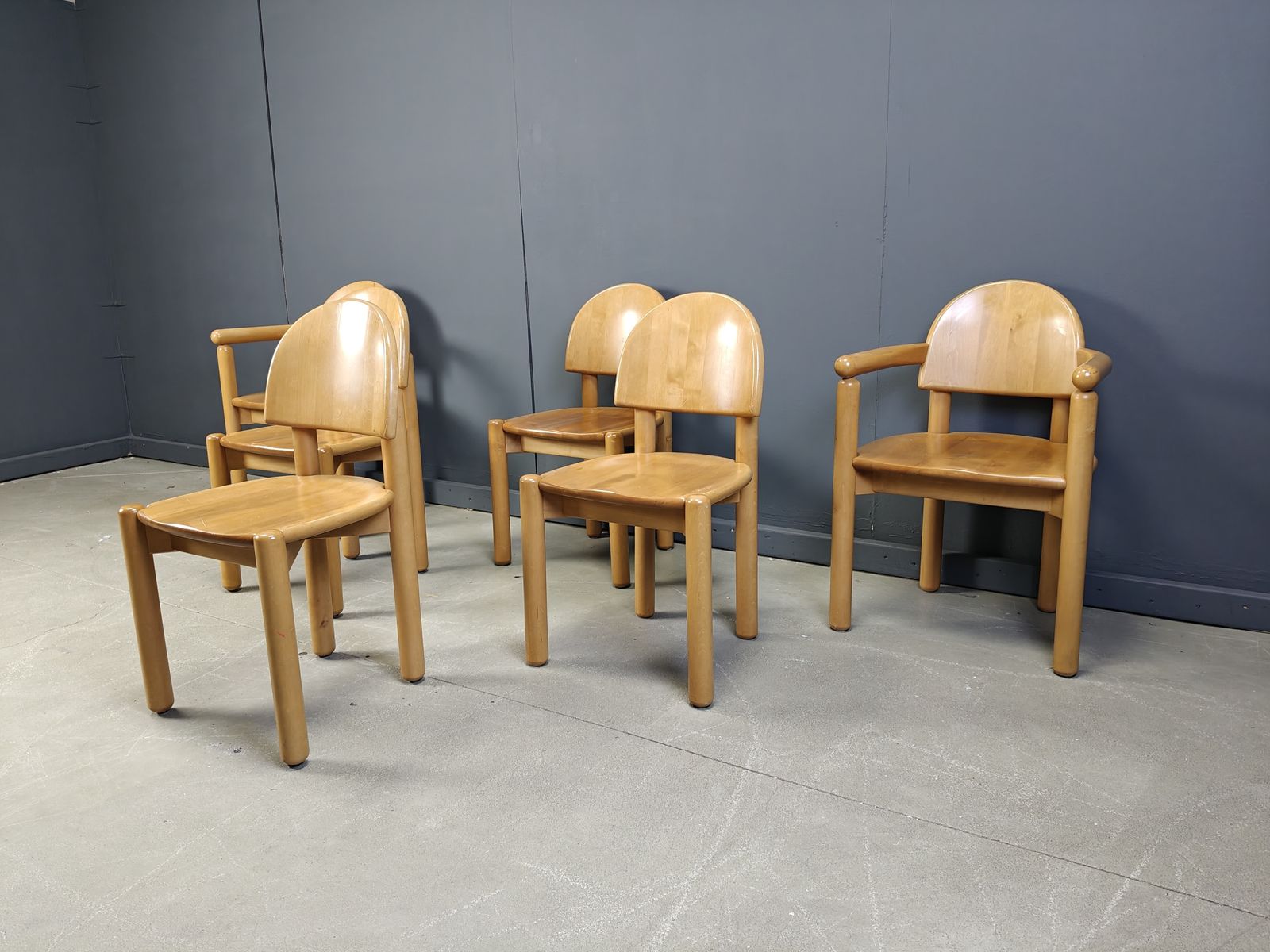 photo vinterior Set Of 6 Scandinavian Dining Chairs By Rainer Daumiller, 1980s