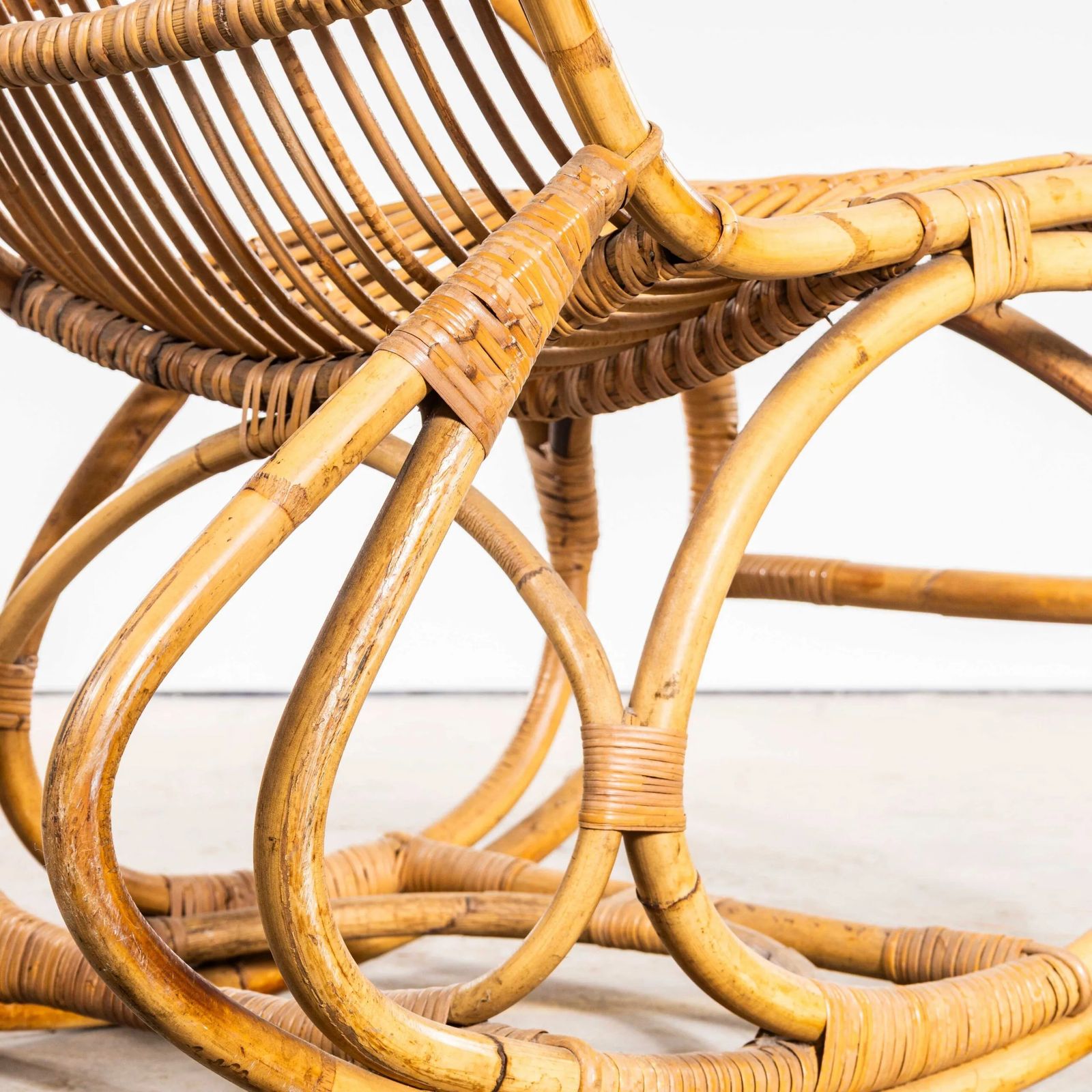 1960’s Original French Rattan Rocking Chair photo furniture