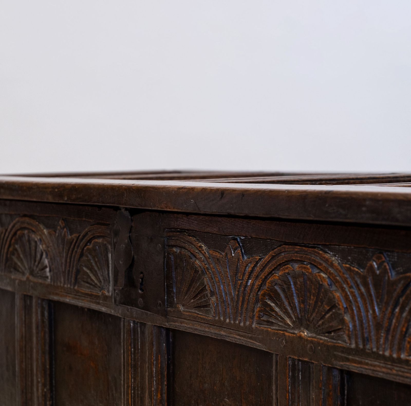 Charles II Oak Panel Coffer Chest Circa 1680 photo for sale