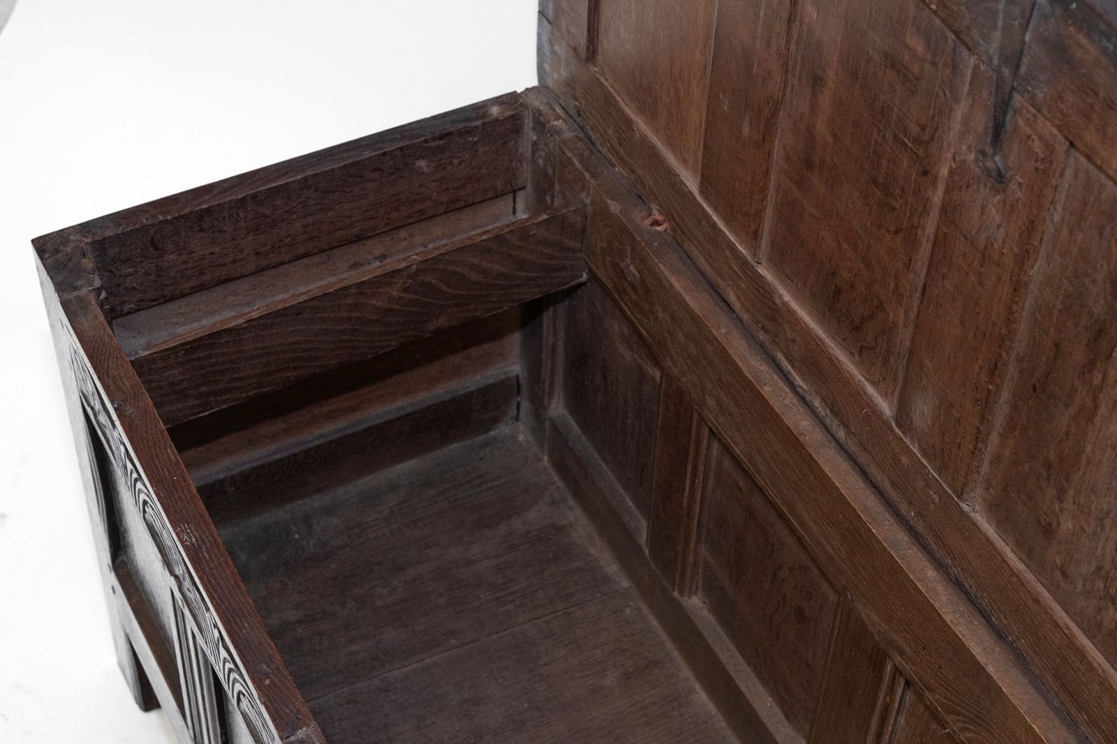 Charles II Oak Panel Coffer Chest Circa 1680 photo vinterior