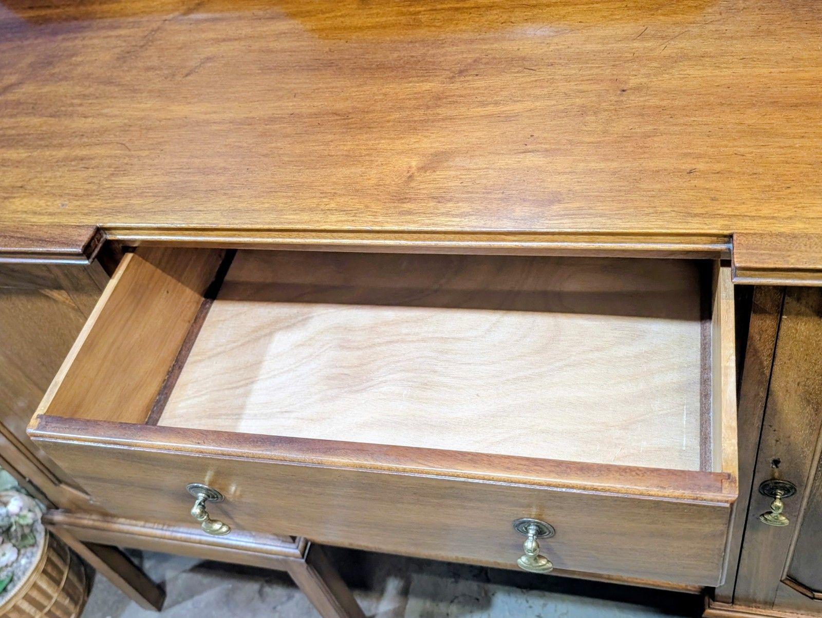Antique Edwardian Mahogany Sideboard Buffet Cabinet Cupboard Drawers Service photo vinterior
