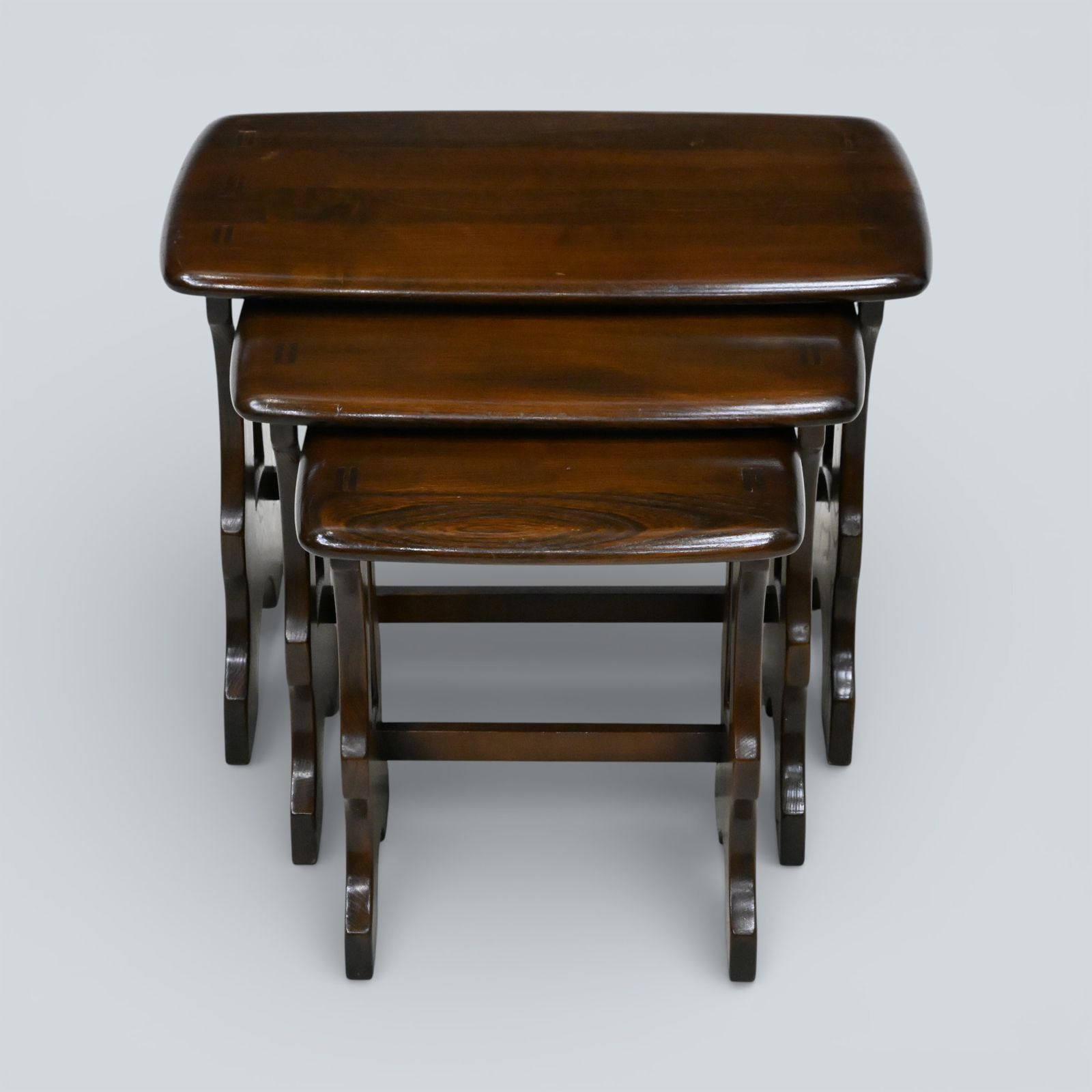Ercol Nest Of 3 Tables Chantry Dark Finish 1970s Free Uk Delivery photo furniture