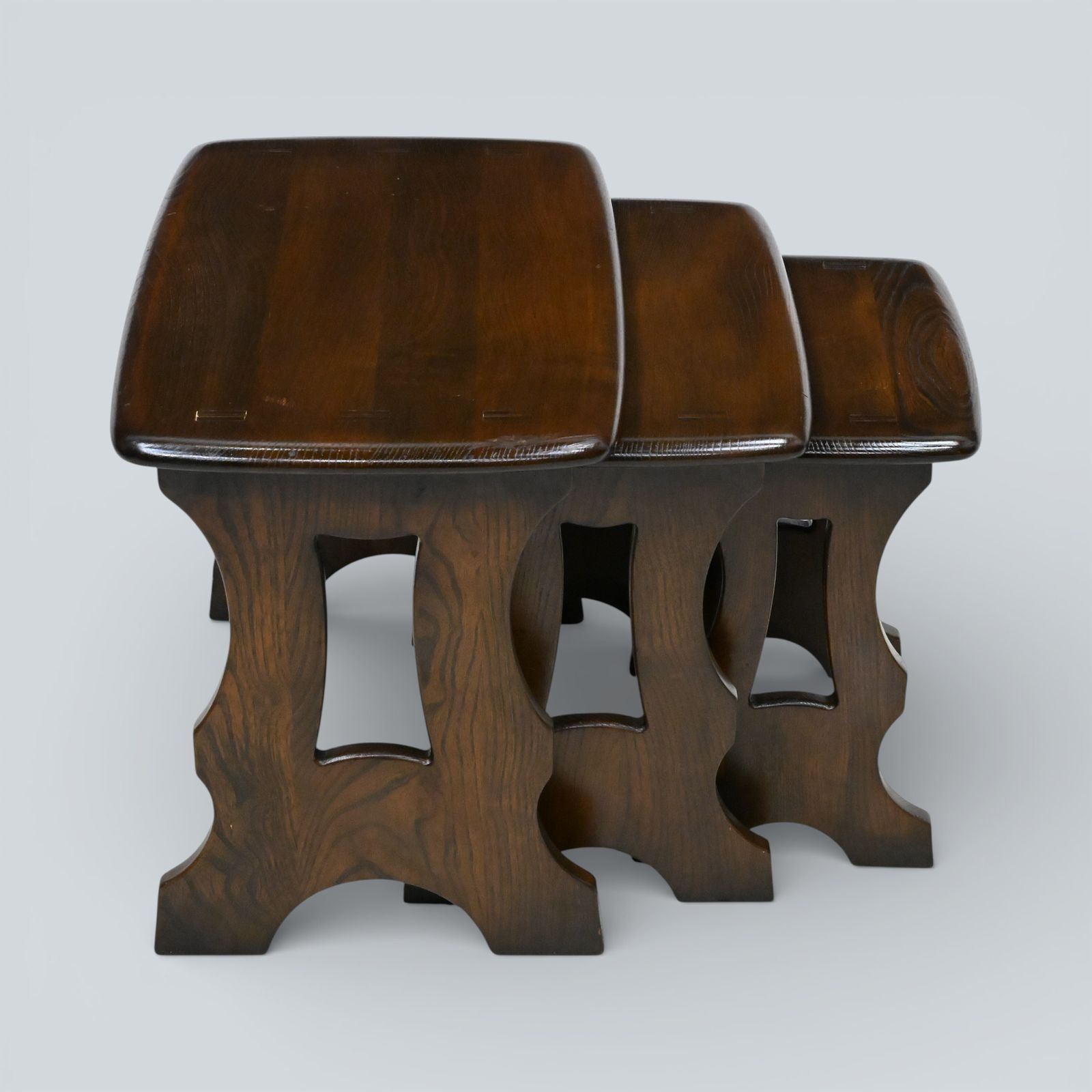 Ercol Nest Of 3 Tables Chantry Dark Finish 1970s Free Uk Delivery photo buy