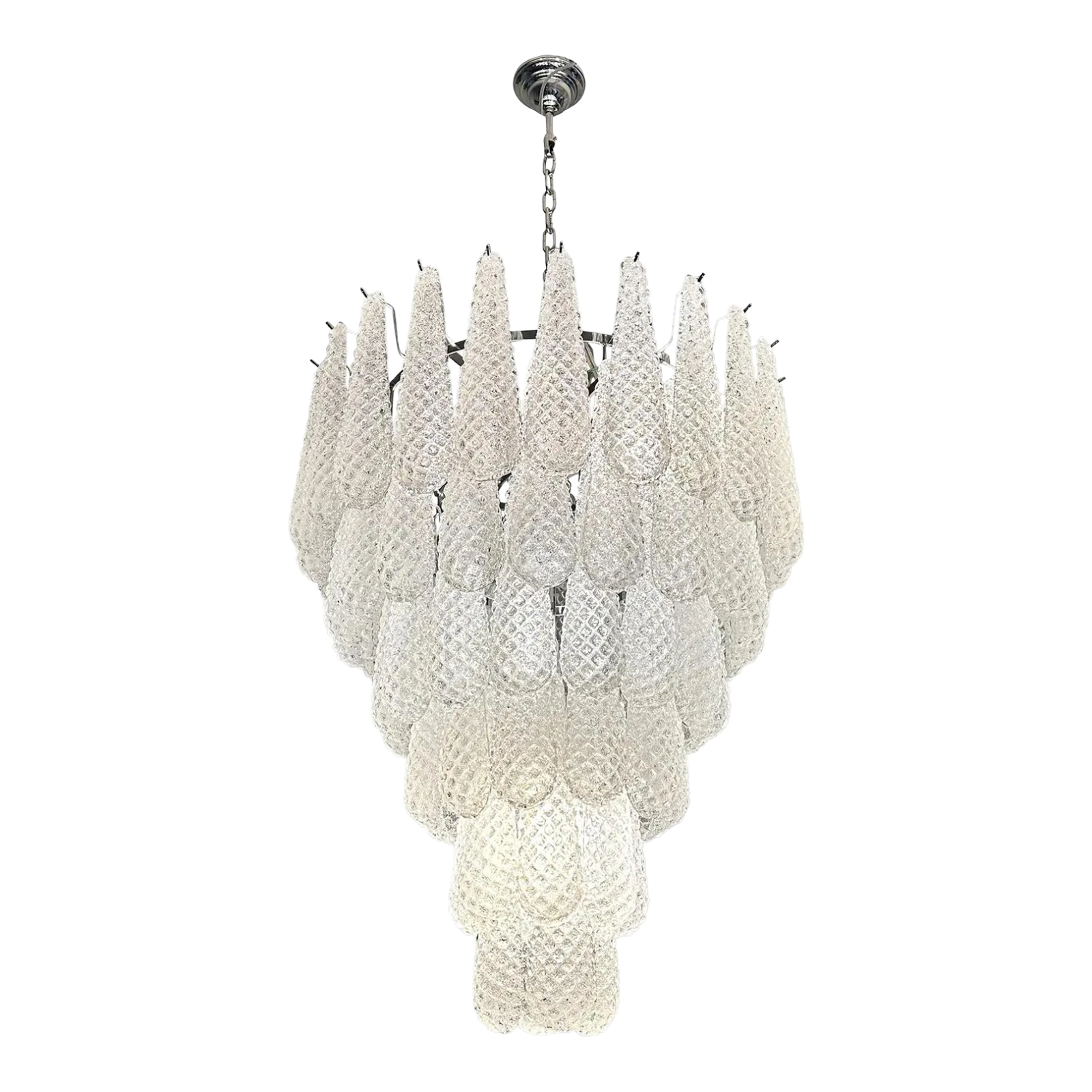 Mid Century Modern “Elegant Murano Glass ‘Conchiglie’ Chandelier – Venetian Masterpiece”