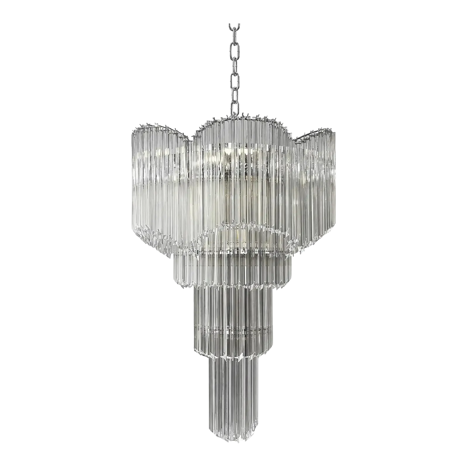 Mid Century Modern “Décò Inspired Murano Glass Sputnik Chandelier – Italian ‘Quadriedro Spyral’ Design