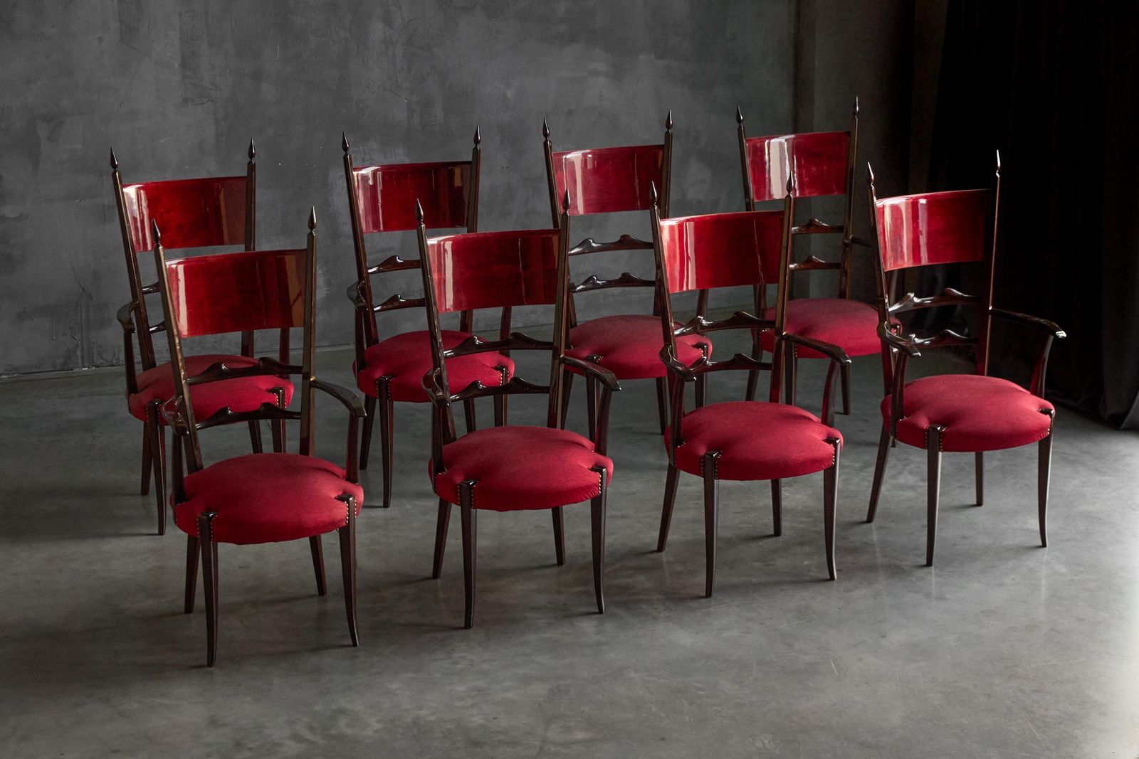 High Back Dining Chairs By Aldo Tura, Italy, 1962 photo furniture