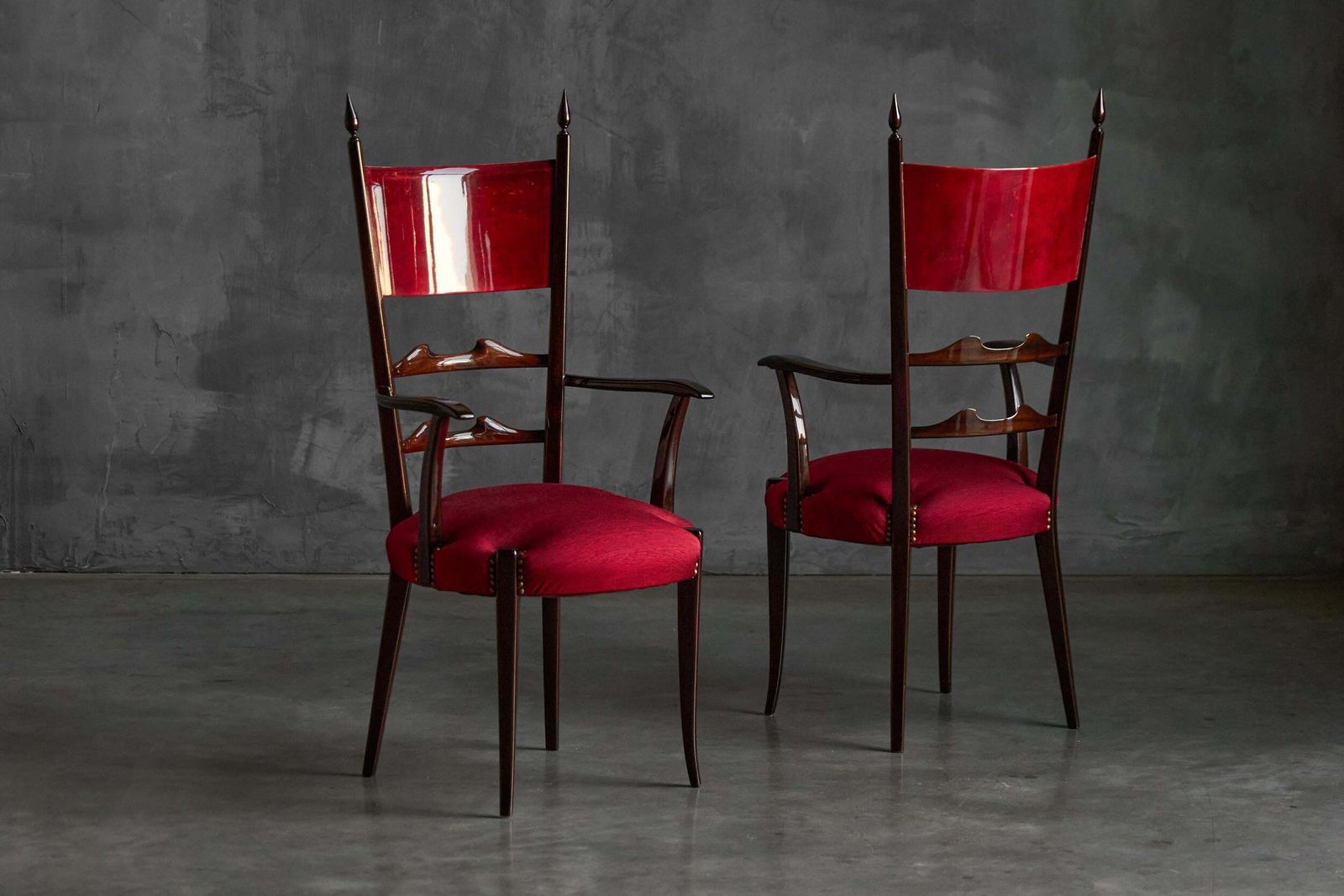 photo for sale High Back Dining Chairs By Aldo Tura, Italy, 1962