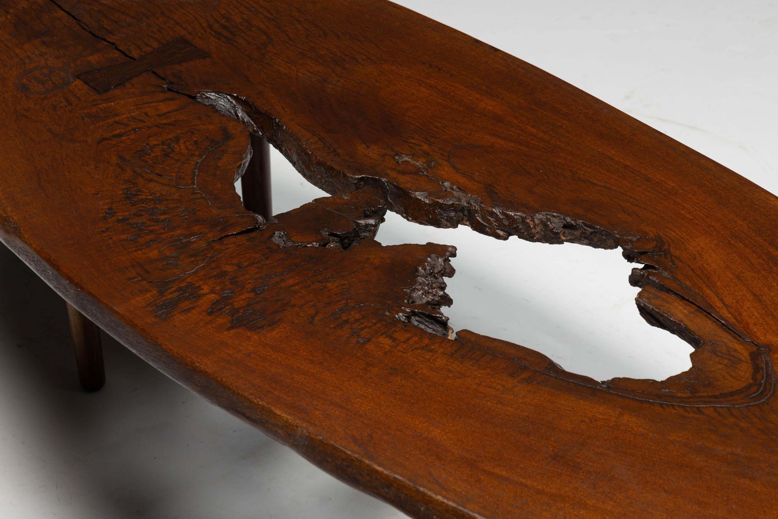 photo vinterior Organic Modern Coffee Table With Natural Void, France, Mid 20th Century