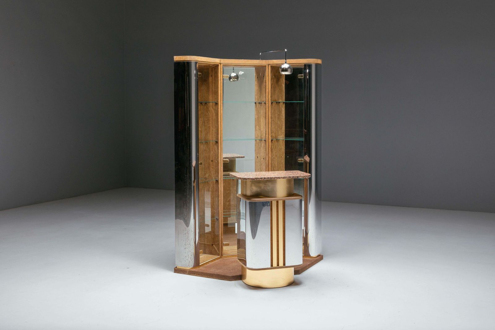 Bar Corner Cabinet By Willy Rizzo, Italy, 1970s photo Furniture