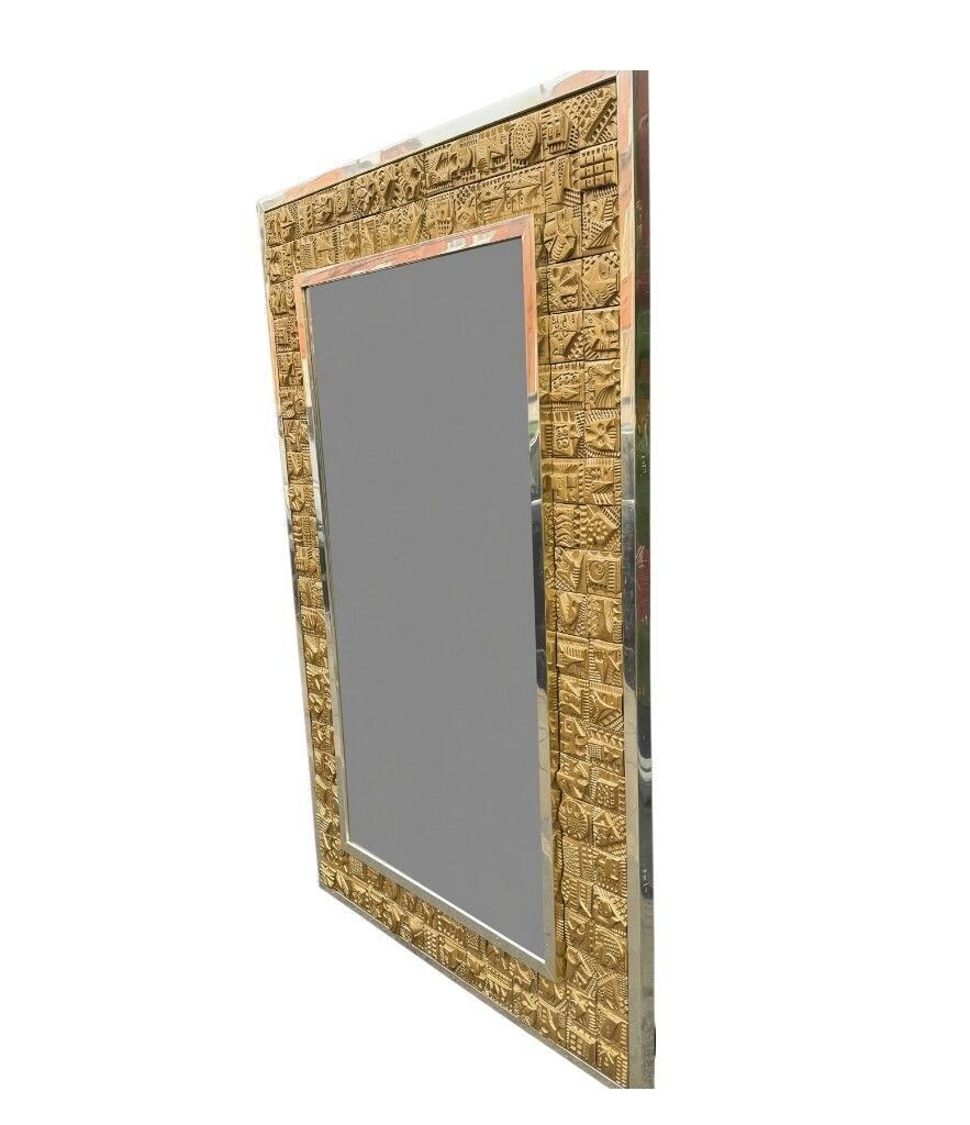 A Large Unique 1950s Handmade Tiled Mirror By English Artist Ron Hitchins photo Home Decor