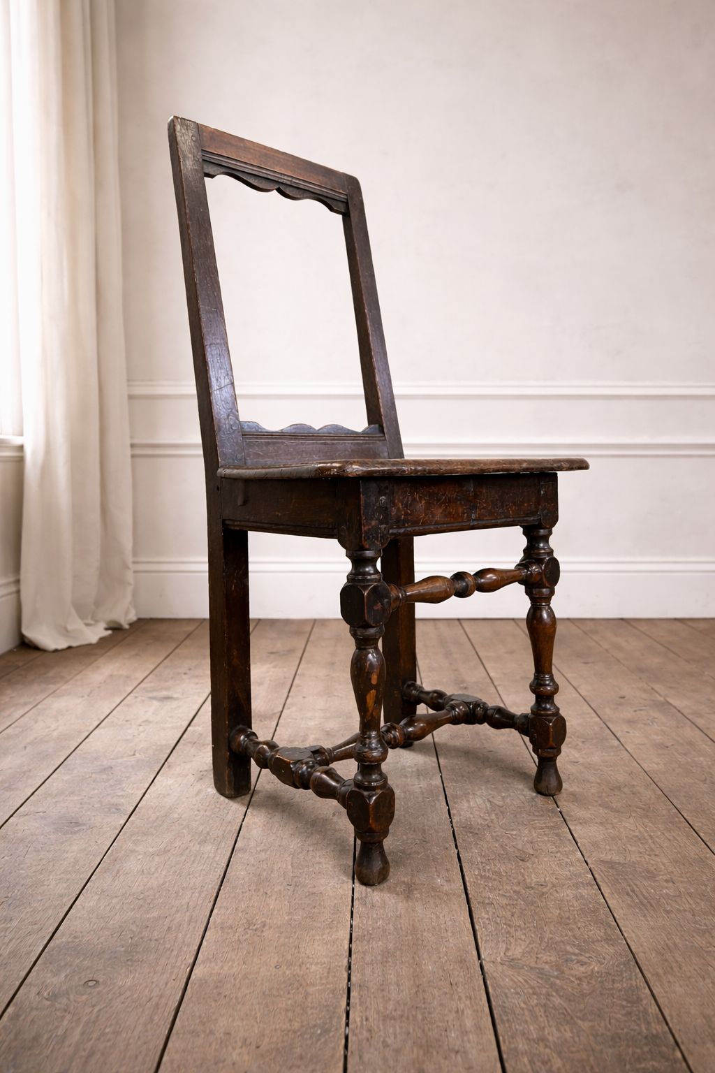18th Century Antique French Oak Hall Chair