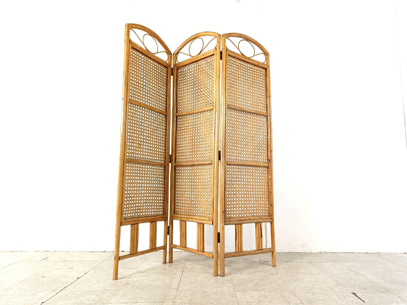 Bamboo Folding Screen, 1970s, Vintage photo vinterior