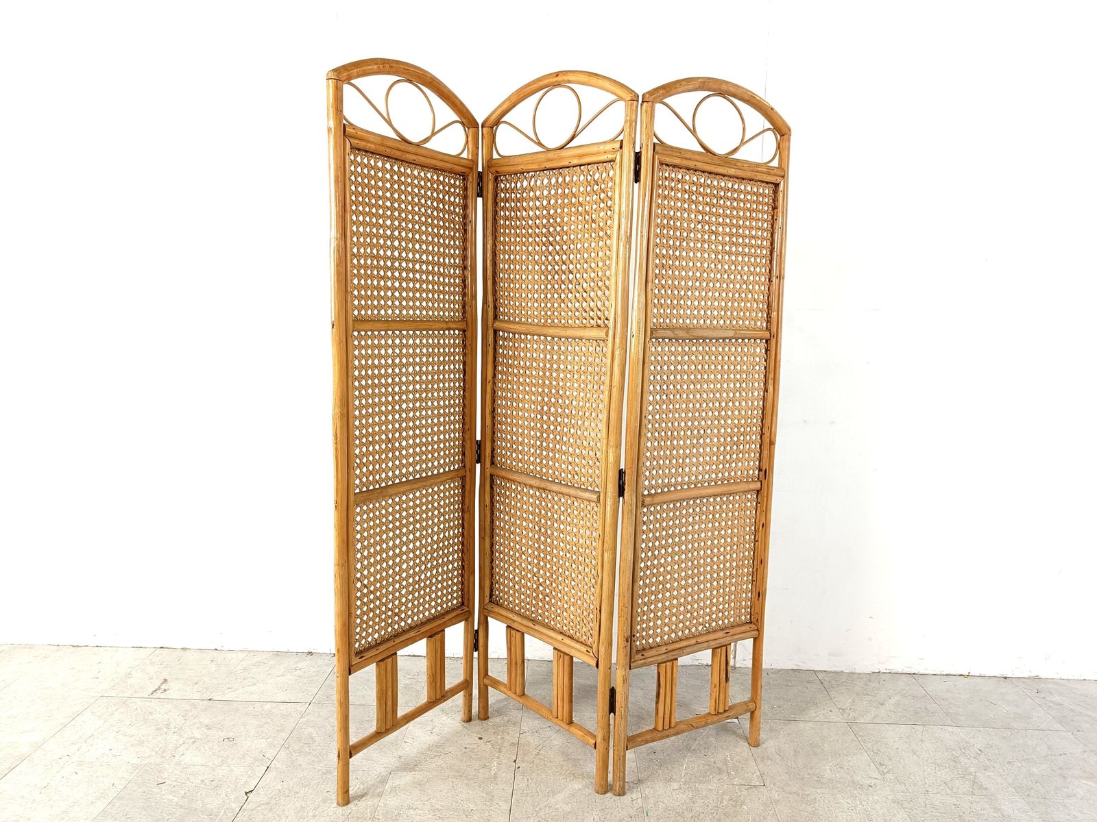 Bamboo Folding Screen, 1970s, Vintage