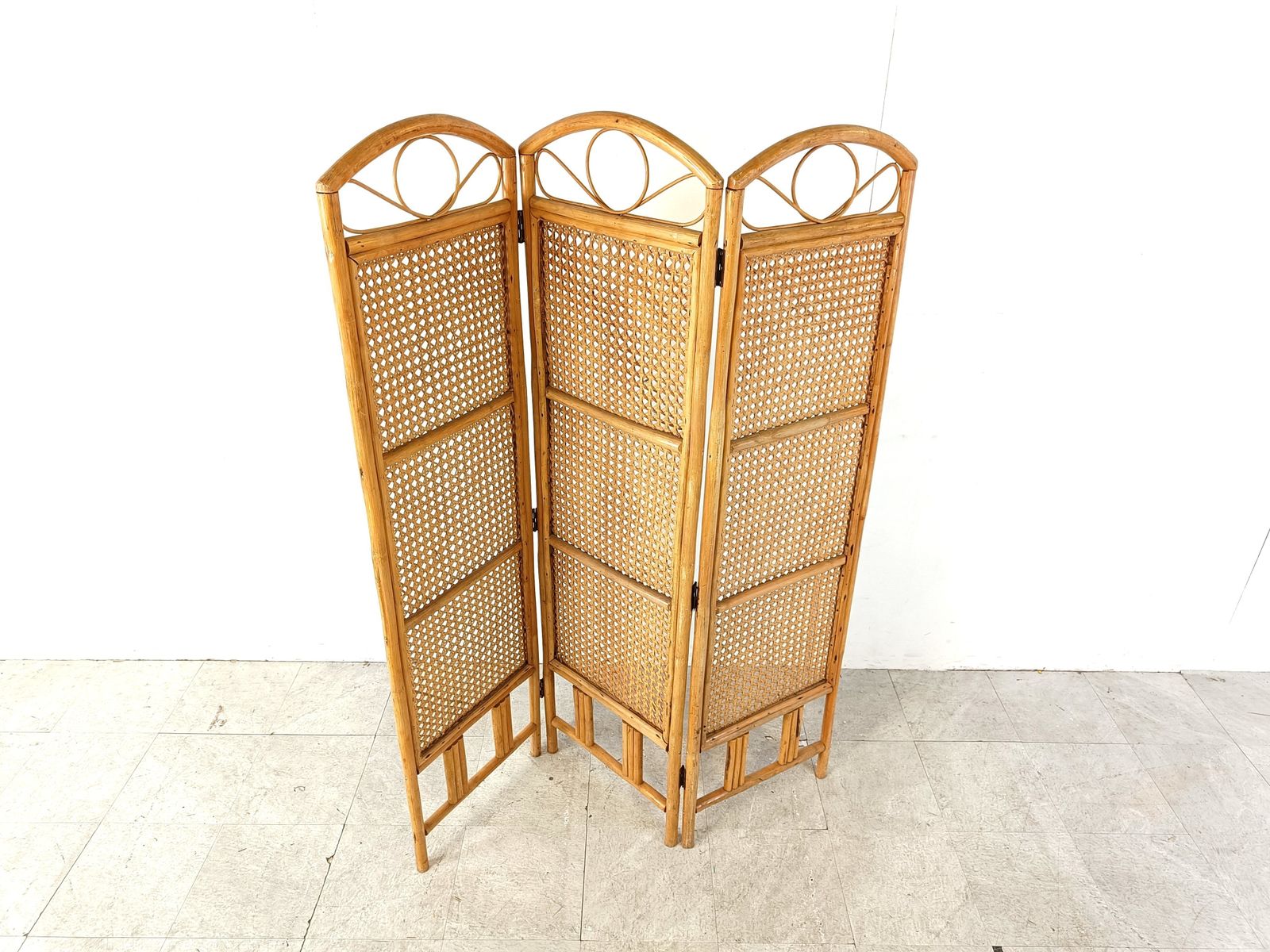 Bamboo Folding Screen, 1970s, Vintage photo vintage