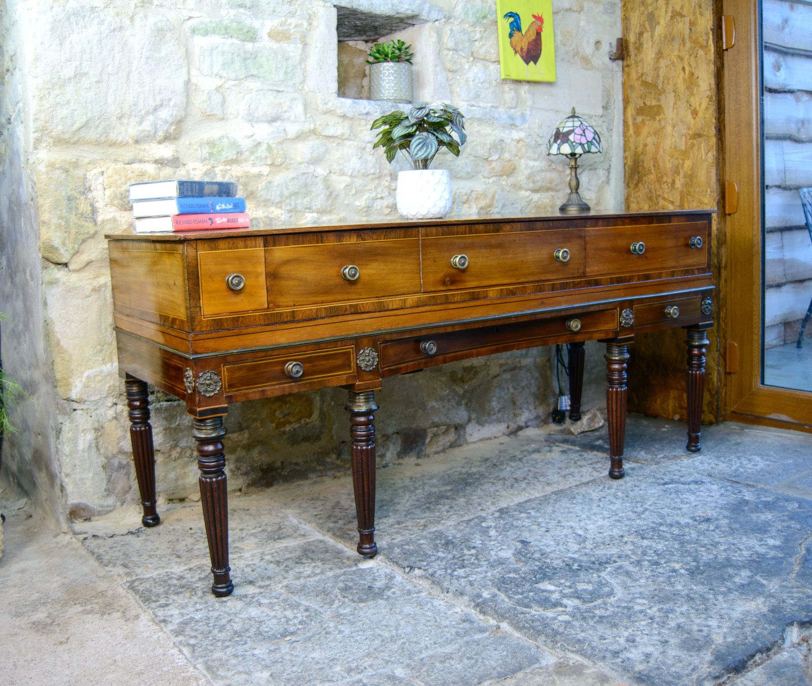 Regency Mahogany Sideboard   Converted Piano   Georgian   Reeded Legs photo Furniture