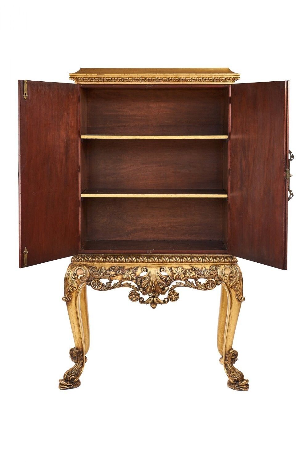 Fine Walnut And Gilt 2 Door Cabinet On Stand Circa 1920s photo furniture