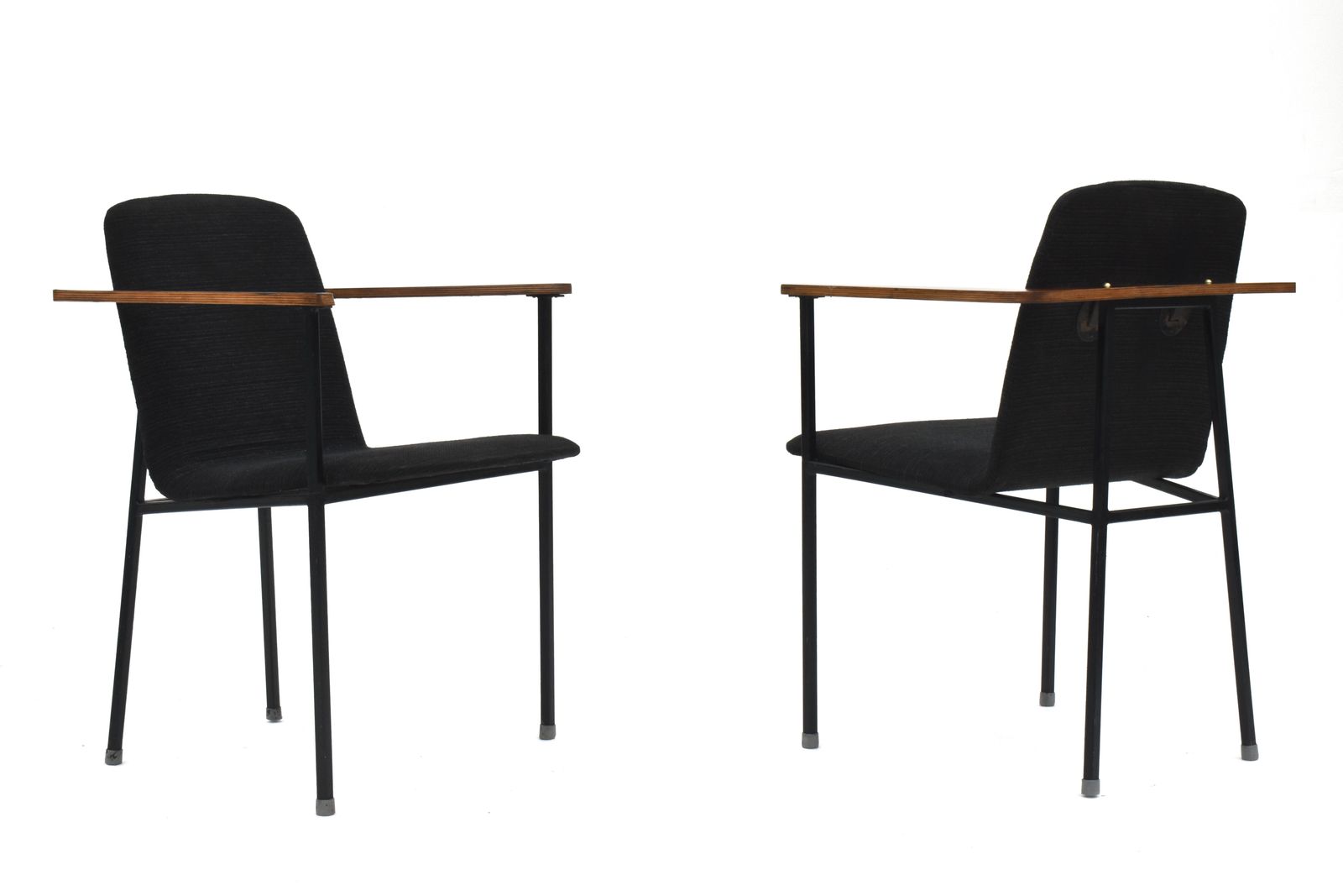 1960s Rosewood & Steel Side Chairs photo for sale