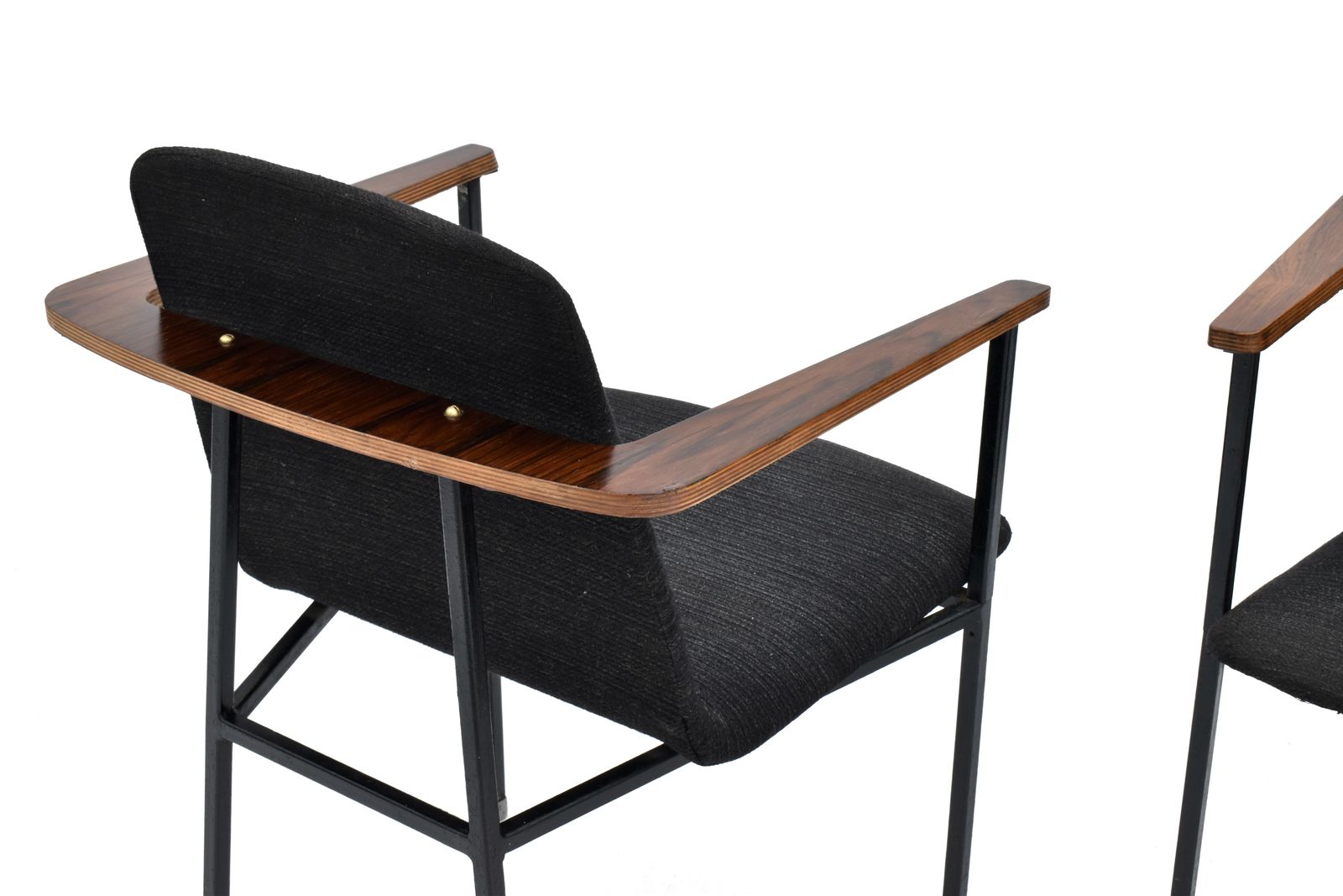 photo for sale 1960s Rosewood & Steel Side Chairs