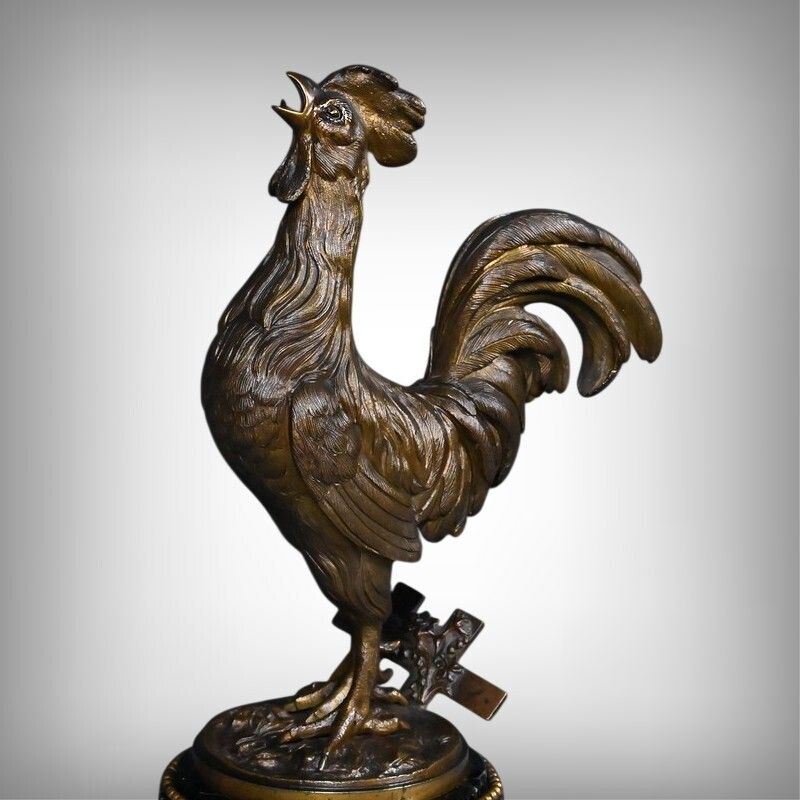 Bronze "The Rooster" Signed G. Guesnet – Late 19th Century photo furniture