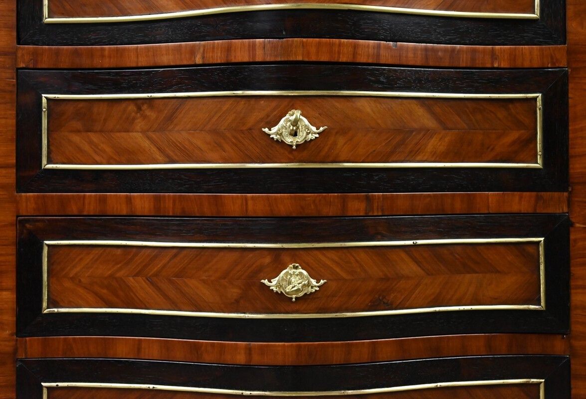 Furniture Inlaid Secretary Desk In Precious Woods, Napoleon III Period – Mid 19th Century photo