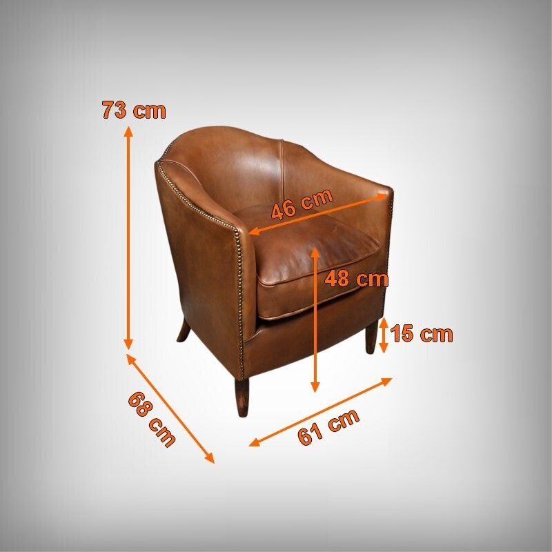 photo vintage Solange Club Chair In Sheepskin Leather