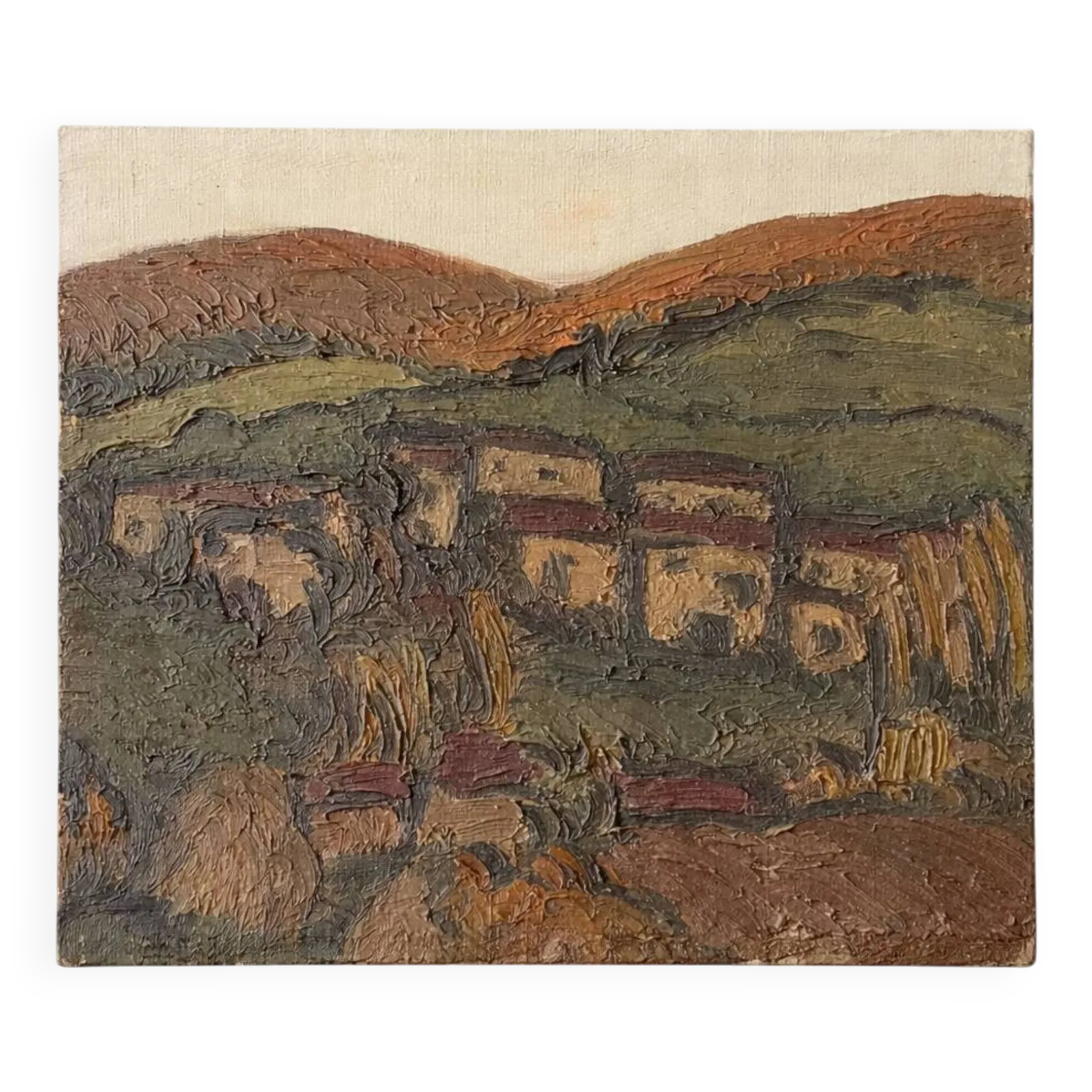 Oil On Canvas – Village Landscape – Boulinguez, 1972