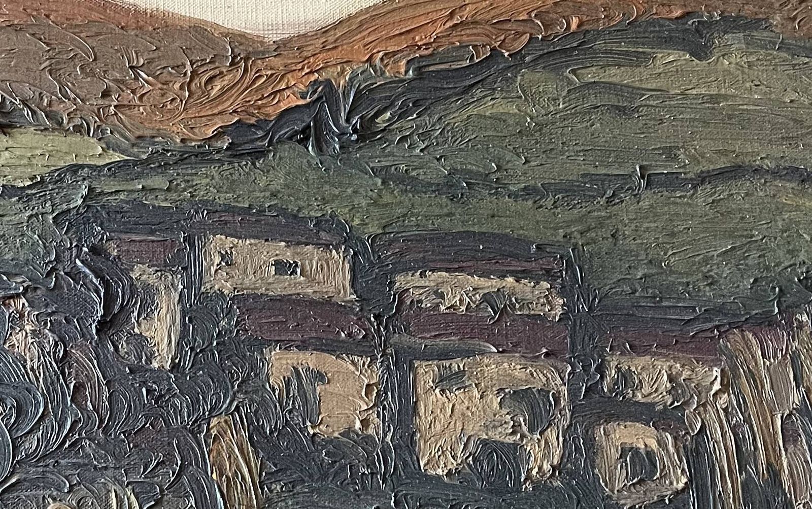 Oil On Canvas – Village Landscape – Boulinguez, 1972 photo Art