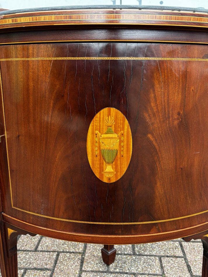 Pair Of Sheraton Revival Inlaid Mahogany Corner Cabinets. photo furniture