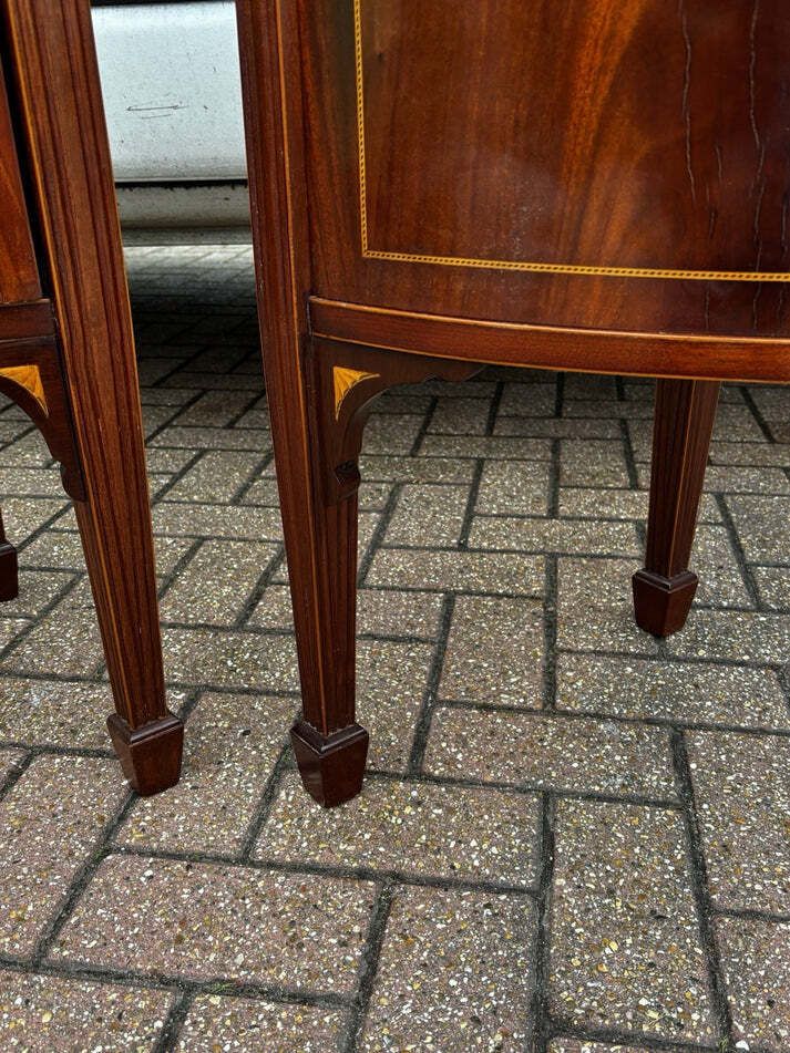 Pair Of Sheraton Revival Inlaid Mahogany Corner Cabinets. photo buy