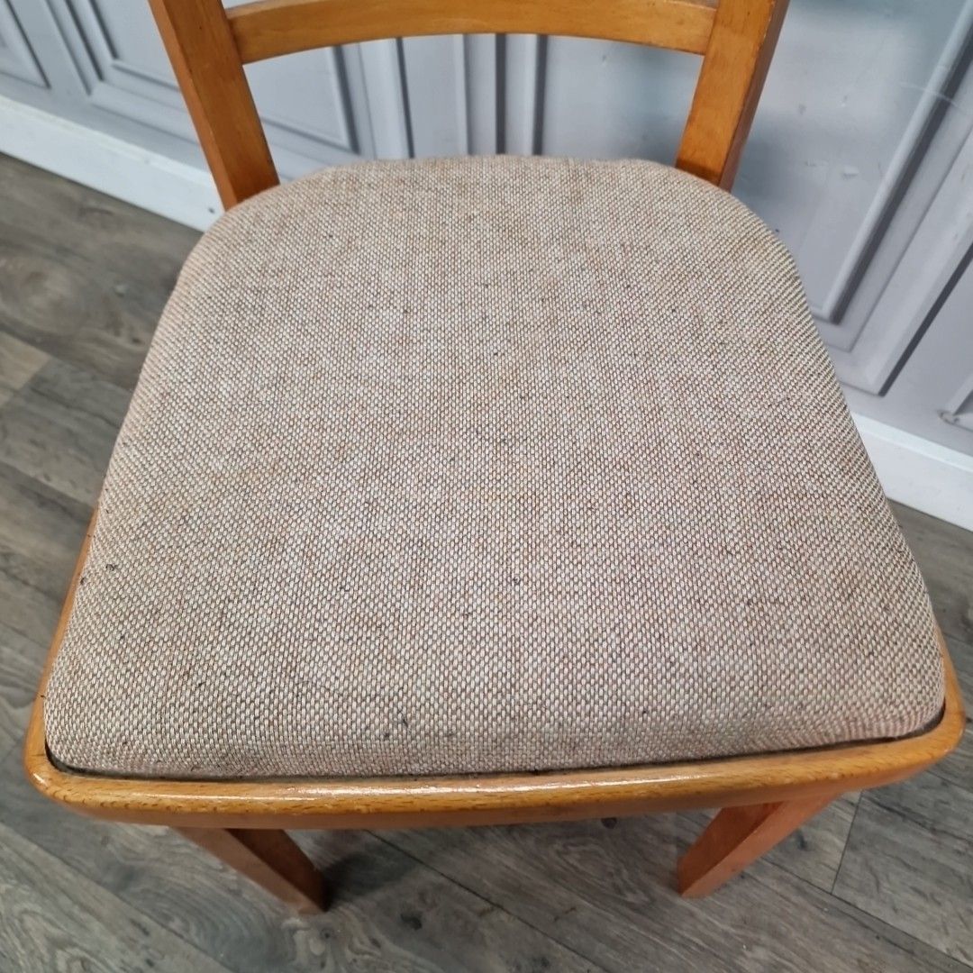 Vintage Wooden Dining Chair – Beech Wood Frame – Mid Century Retro Kitchen Seat photo for sale