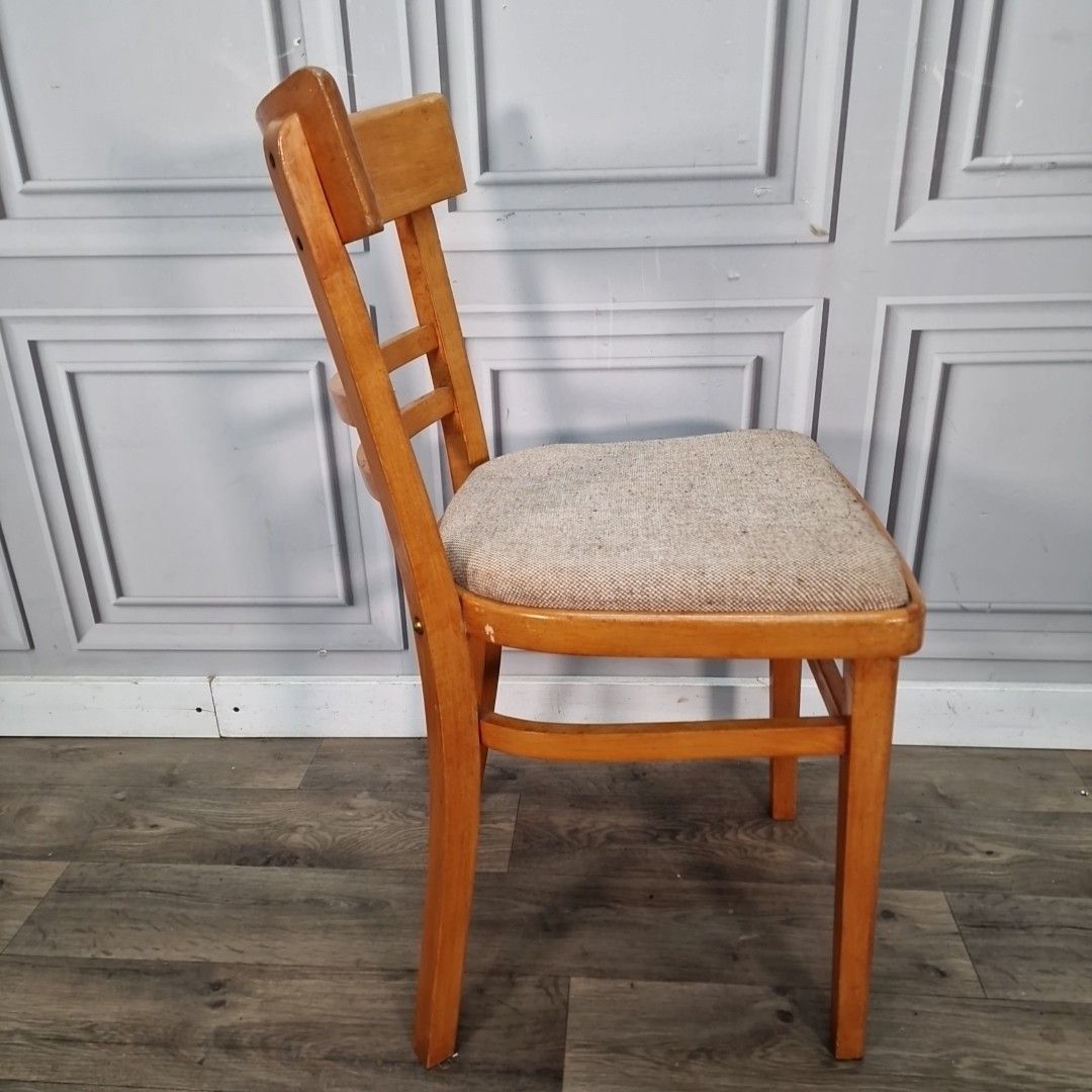 photo for sale Vintage Wooden Dining Chair – Beech Wood Frame – Mid Century Retro Kitchen Seat