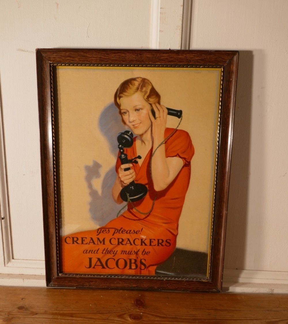Original Framed Jacobs Cream Crackers Card Poster, From Dublin photo buy