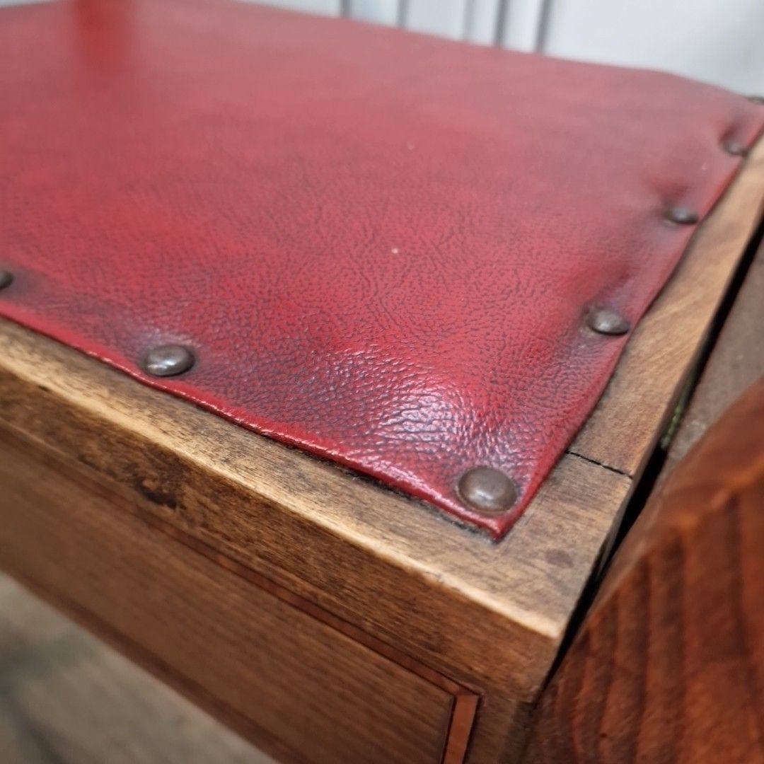 Furniture Antique Piano Dressing Stool Vintage Turned Wooden Storage Sewing Box Music photo