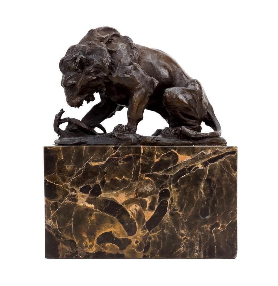Art Deco Style Brown Patinated Bronze Animal Sculpture photo furniture