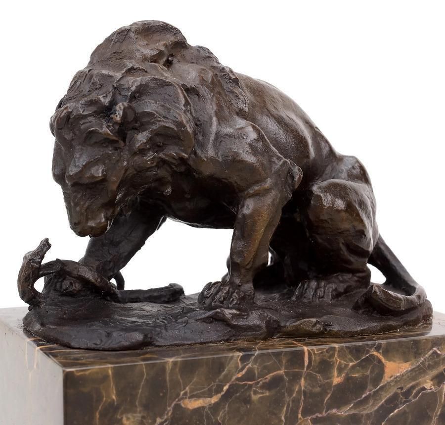 Art Deco Style Brown Patinated Bronze Animal Sculpture photo Art