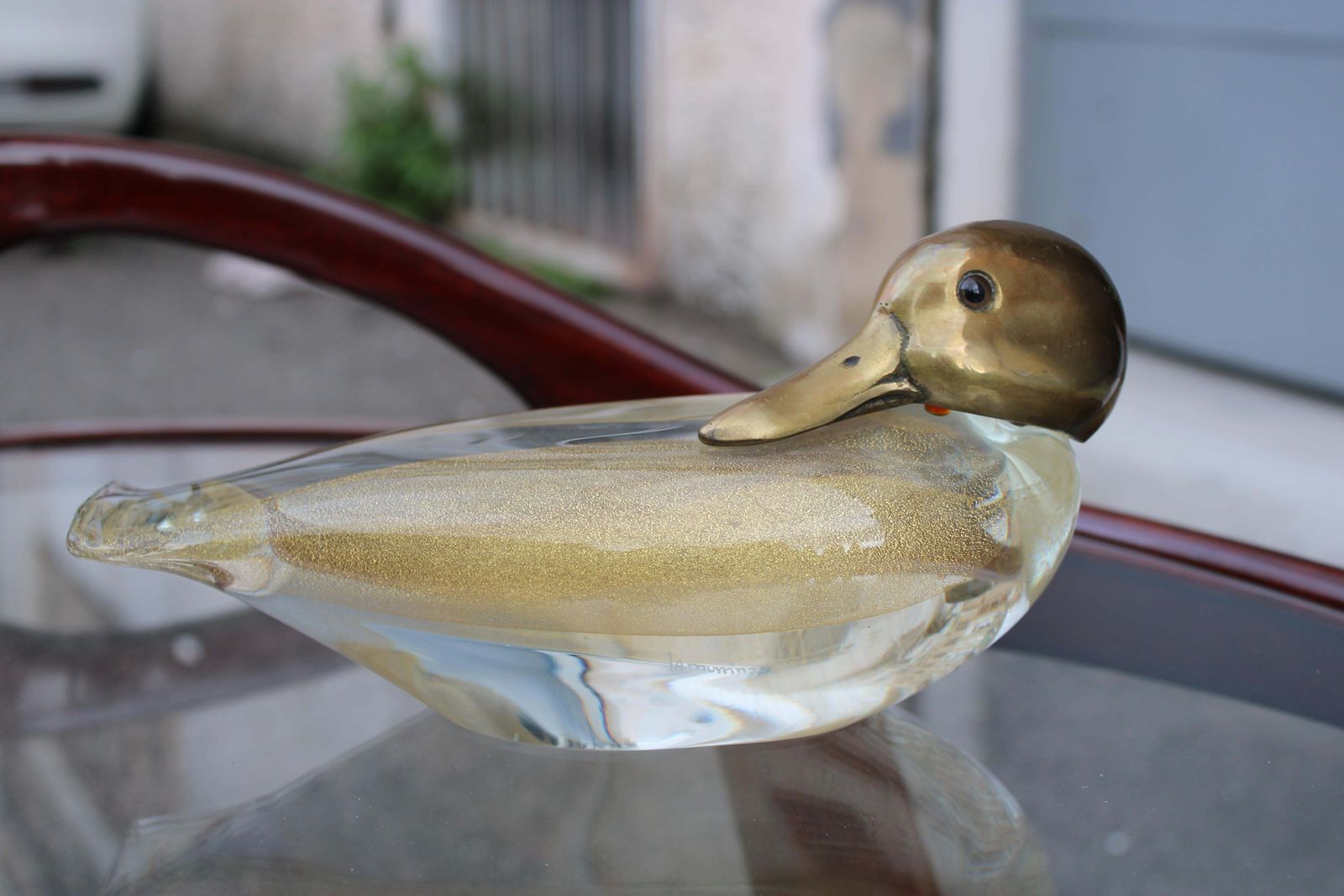 Duck In Murano Glass La Murrina And Brass Italian Design 1970 Gold Dust photo 1028.0