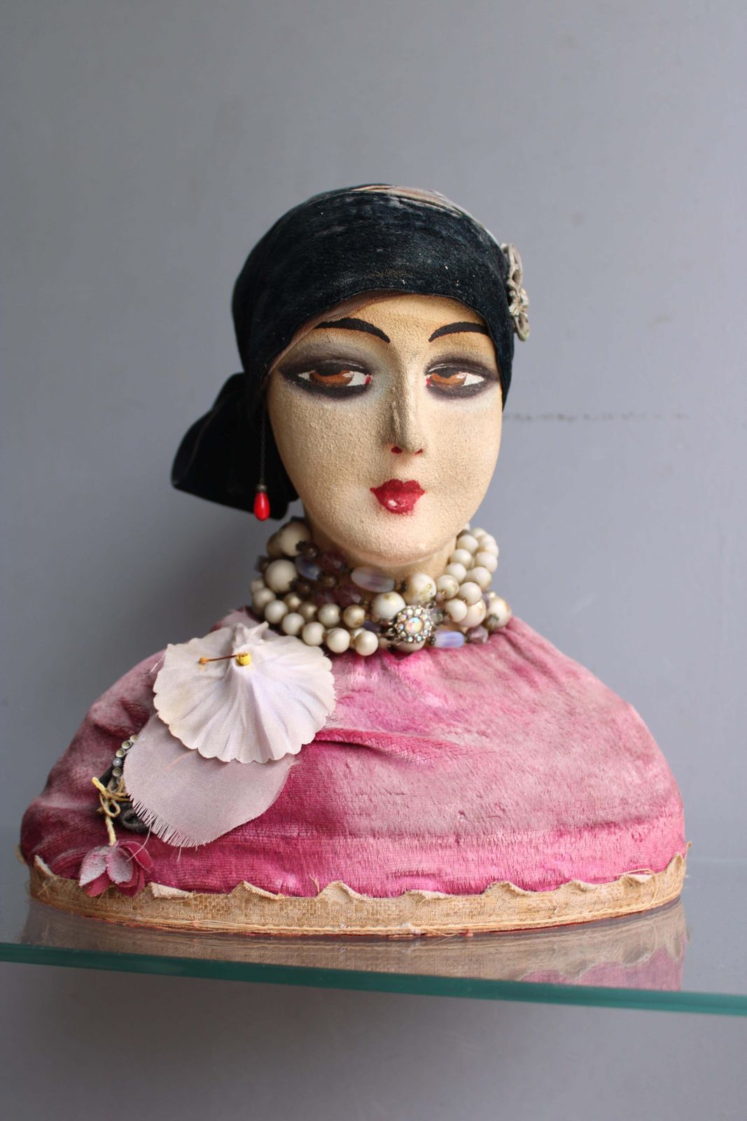 Papier Mâché And Fabric Bust Depicting An Elegant Woman Art Deco France 1920s photo furniture