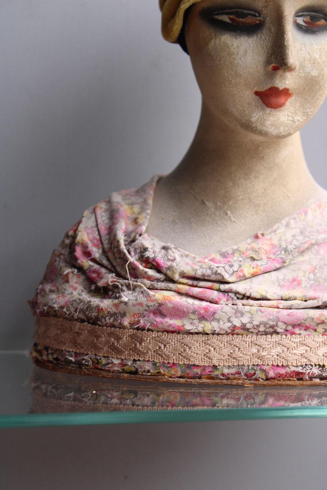 Papier Mâché And Fabric Bust Depicting An Elegant Woman Art Deco France 1920s photo Art