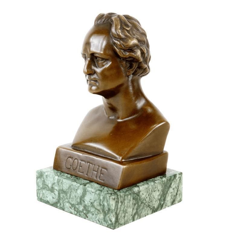 Bronze Bust Of Johann Wolfgang Von Goethe On Marble Base, 19th Century Style photo Art