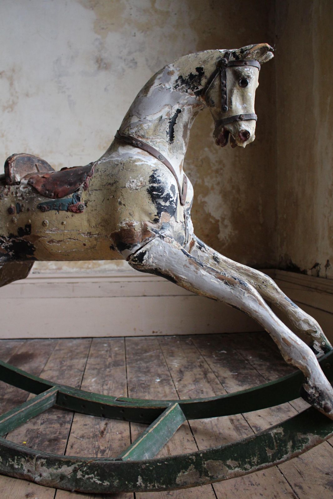 19th C English Country House Carved Wooden Rocking Horse G & J Lines Of London photo Home Decor